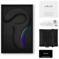 Lelo Enigma double massager in sleek black, showcasing its elegant design and ergonomic shape for enhanced comfort.