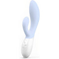 Lelo Ina 3 dual action massager in seafoam color, showcasing its sleek design and ergonomic shape for comfort.