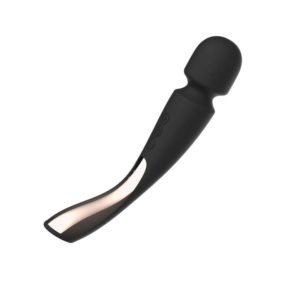 Lelo Smart Wand 2 in black, featuring a sleek design and ergonomic handle for targeted massage and relaxation.