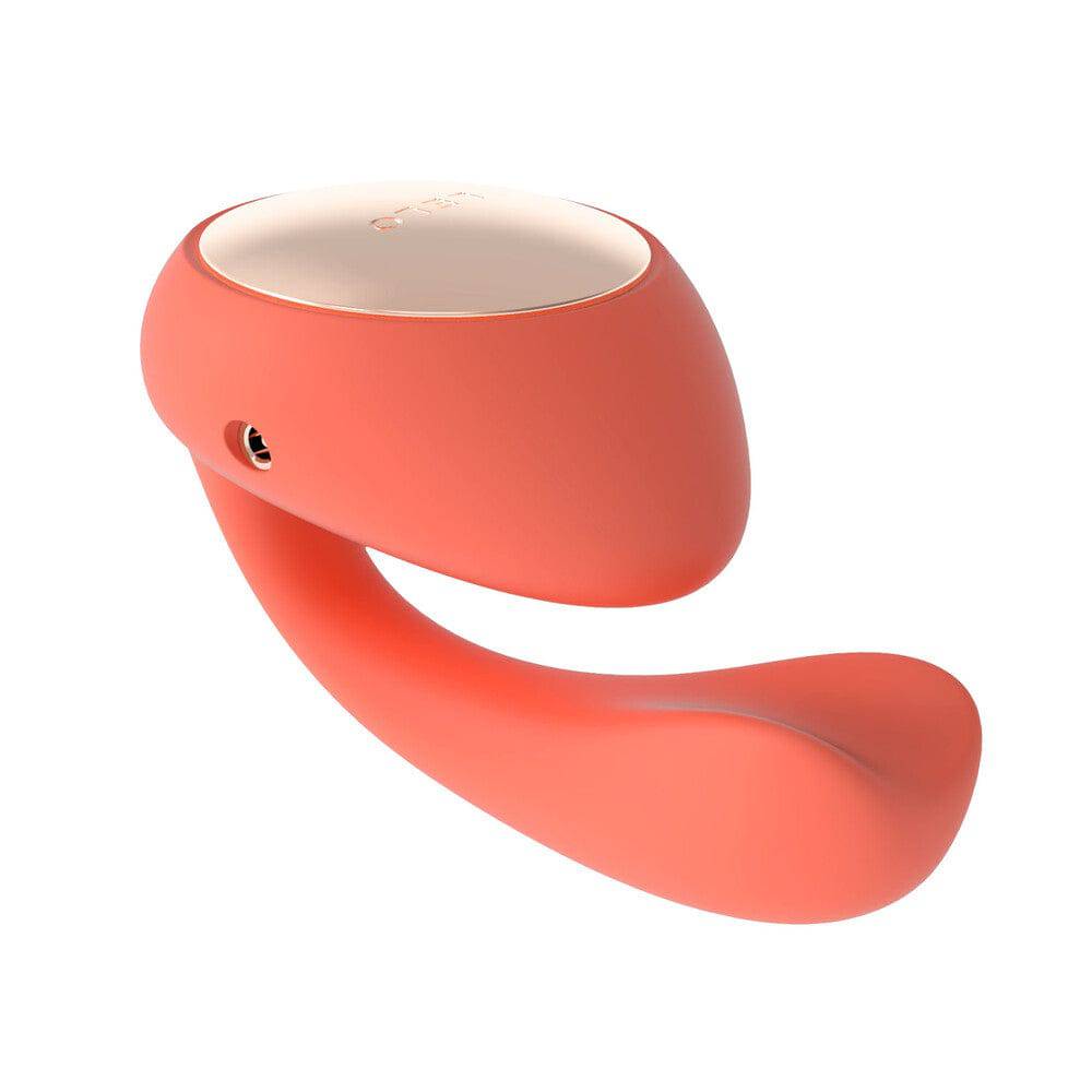 Lelo Ida Wave G-spot massager in coral, featuring curved design and dual-action stimulation for enhanced pleasure.