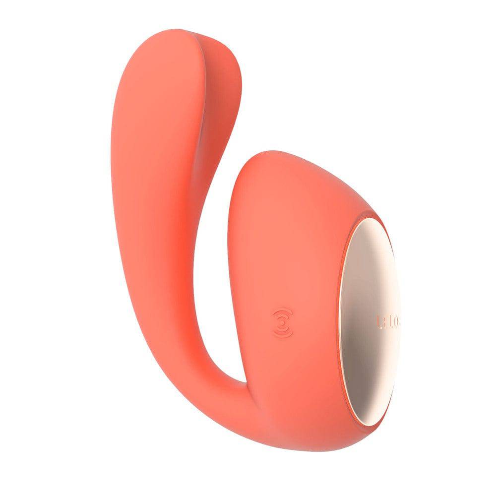 Lelo Ida Wave G-spot massager in coral, featuring curved design and dual-action stimulation for enhanced pleasure.