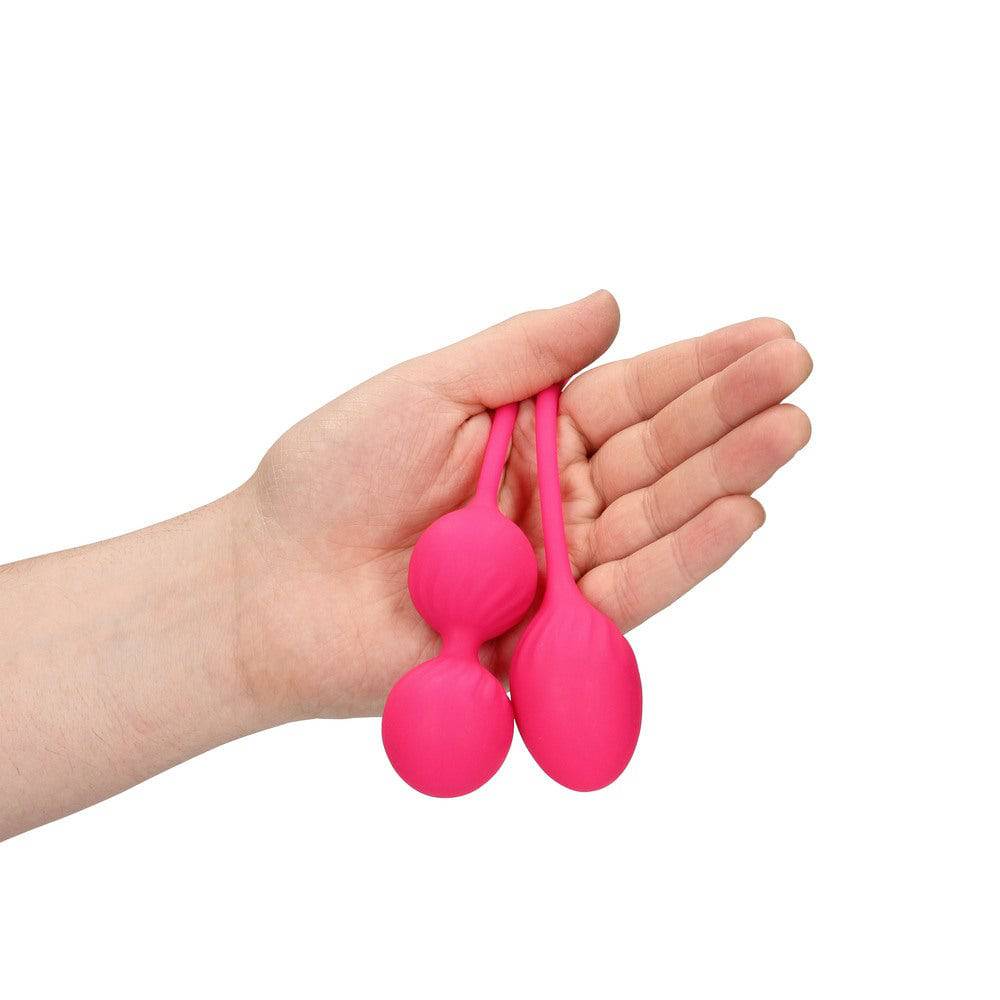 Thumping Kegel Ball Set by Shots Toys featuring three colorful silicone balls for pelvic floor exercises.