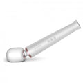Le Wand rechargeable white massager with sleek design and ergonomic handle, perfect for relaxation and muscle relief.