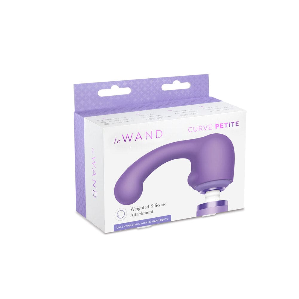 Le Wand Curve petite silicone wand attachment in soft pink, featuring a curved design for targeted stimulation.