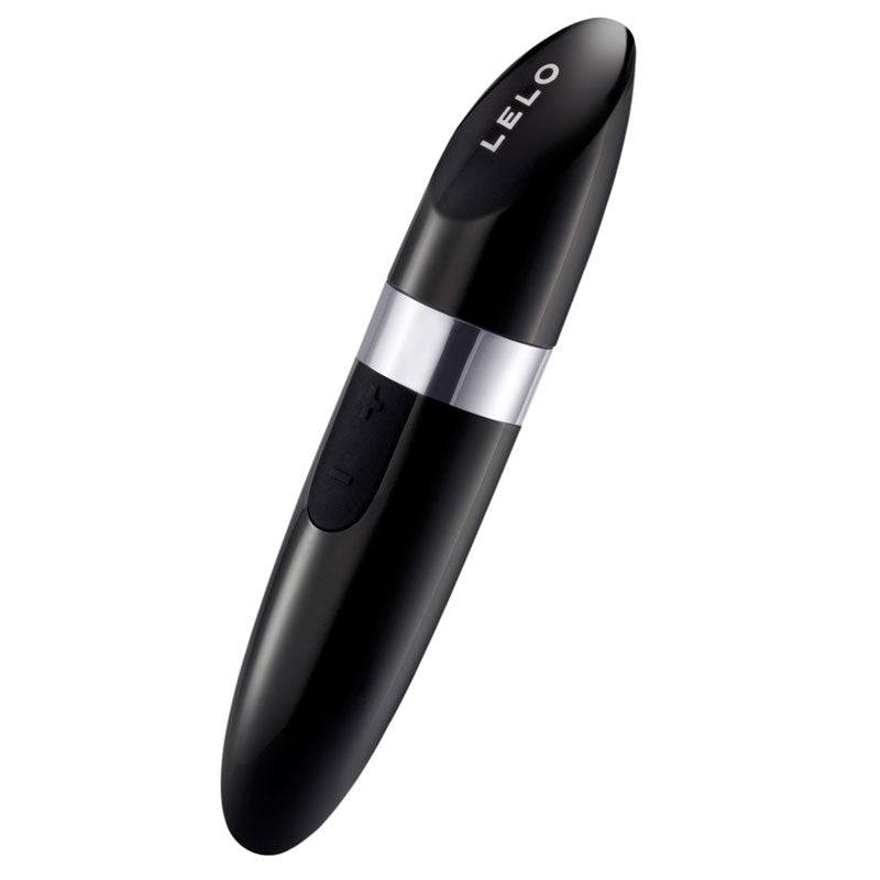 Lelo Mia 2 black lipstick vibrator with sleek design and discreet size for personal pleasure.