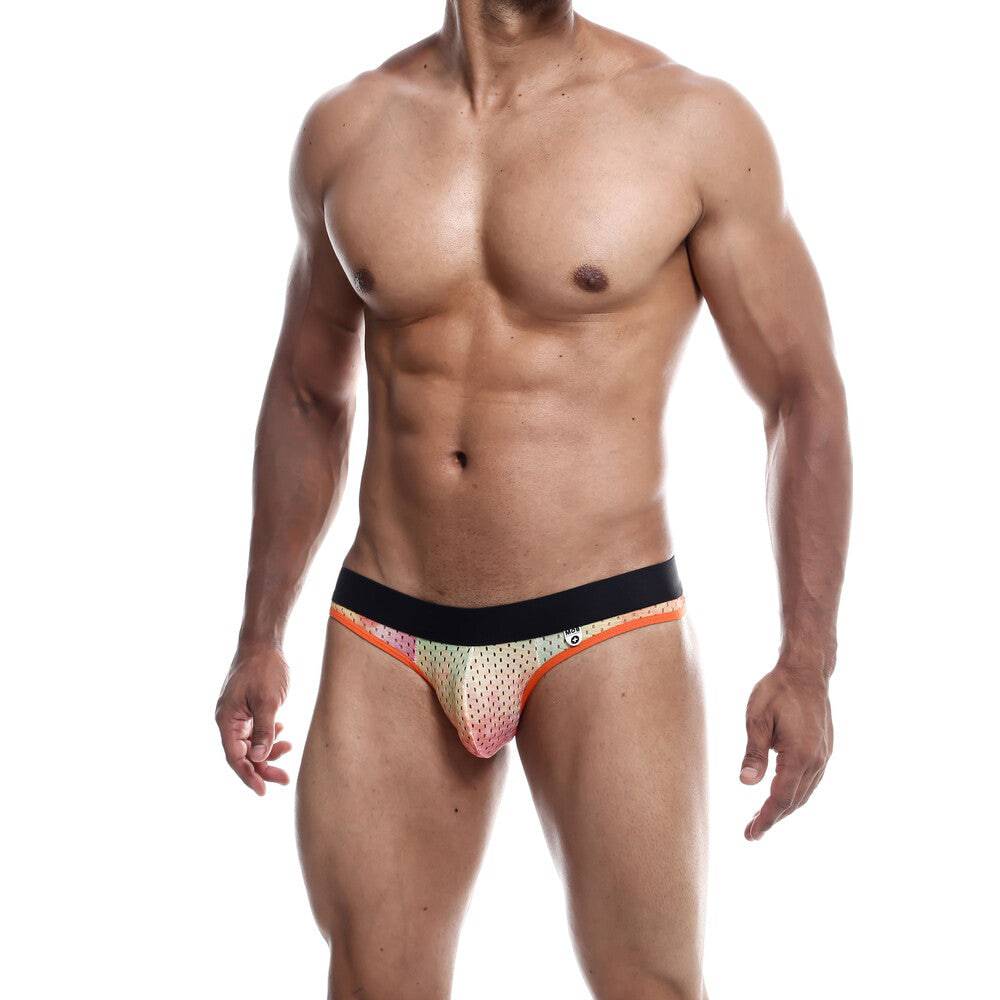 Male Basics Aero Jock in vibrant orange, featuring a comfortable fit and sporty design for active wear.