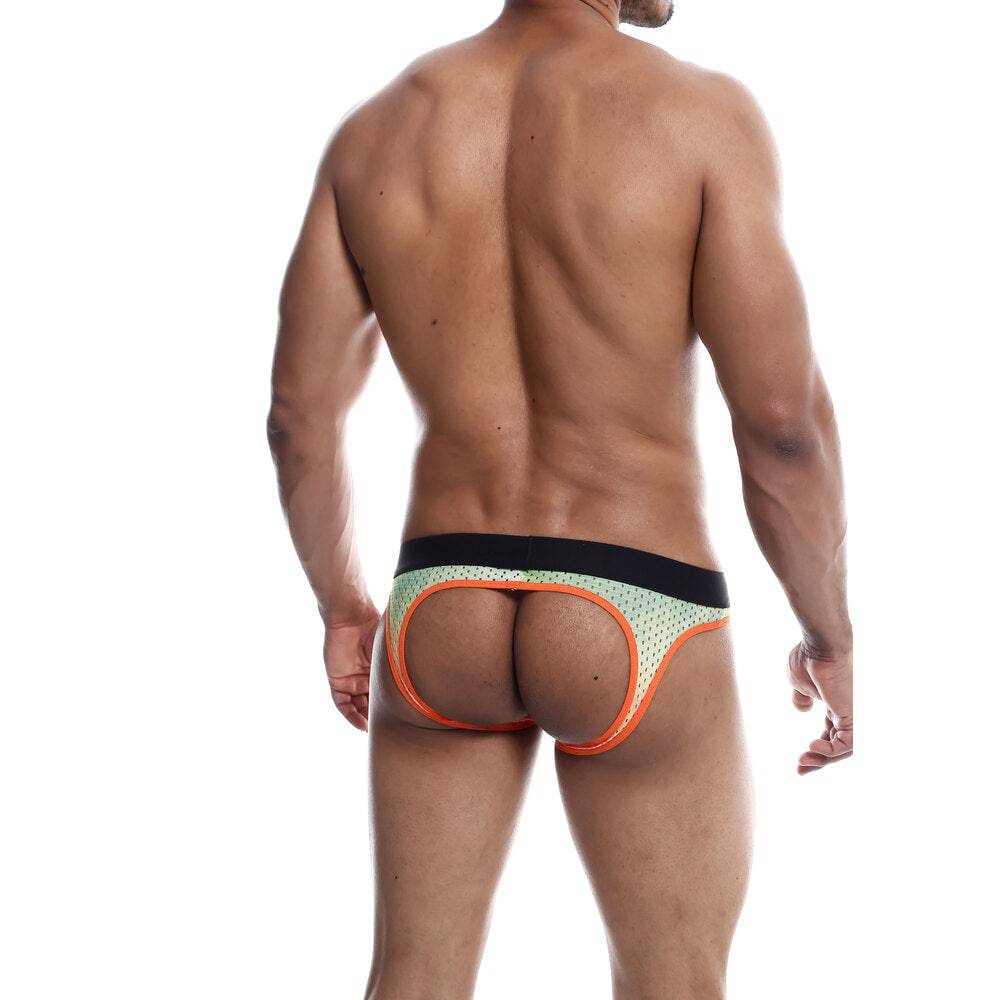 Male Basics Aero Jock in vibrant orange, featuring a comfortable fit and sporty design for active wear.