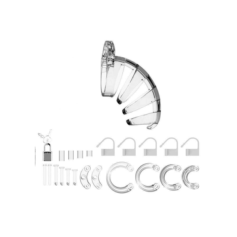 Shots Toys Man Cage 02 kyskhetsbur, 3,5 tum, tydlig design med robust material för manlig användning.