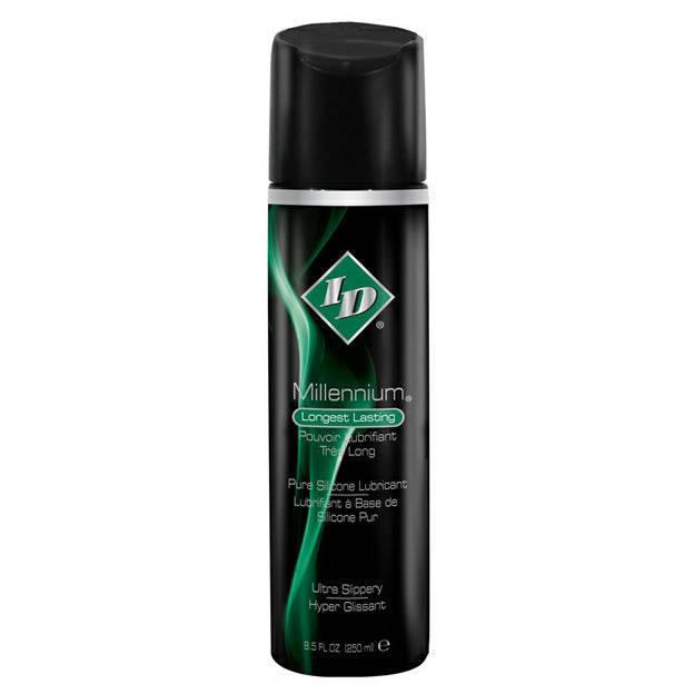 ID Lube Millennium 8.5 oz lubricant bottle with sleek packaging and easy-to-use flip top.