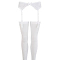 NO:XQSE white dungaree set displayed on a mannequin, featuring adjustable straps and a relaxed fit.