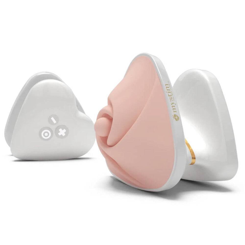 MyStim Hearts Desire clitoral stimulator with sleek design and soft silicone in a romantic heart shape.