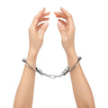 Me You Us premium heavy-duty metal bondage handcuffs with sturdy design and smooth finish, suitable for adults.