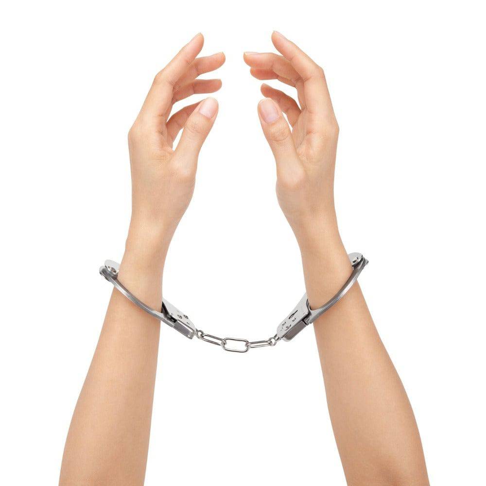Me You Us premium heavy-duty metal bondage handcuffs with sturdy design and smooth finish, suitable for adults.