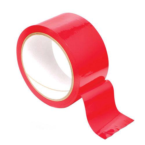 Red bondage tape from Bondage Tape, featuring a smooth, shiny surface ideal for restraint and creative play.