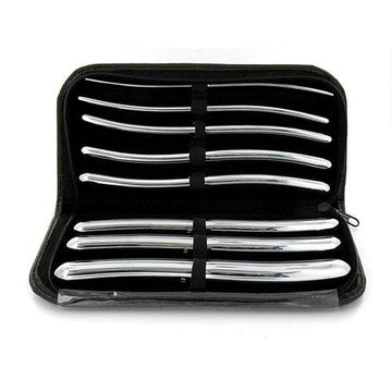 XR Brands 8-inch Hegar urethral sound, stainless steel, featuring a smooth, tapered design for medical use.