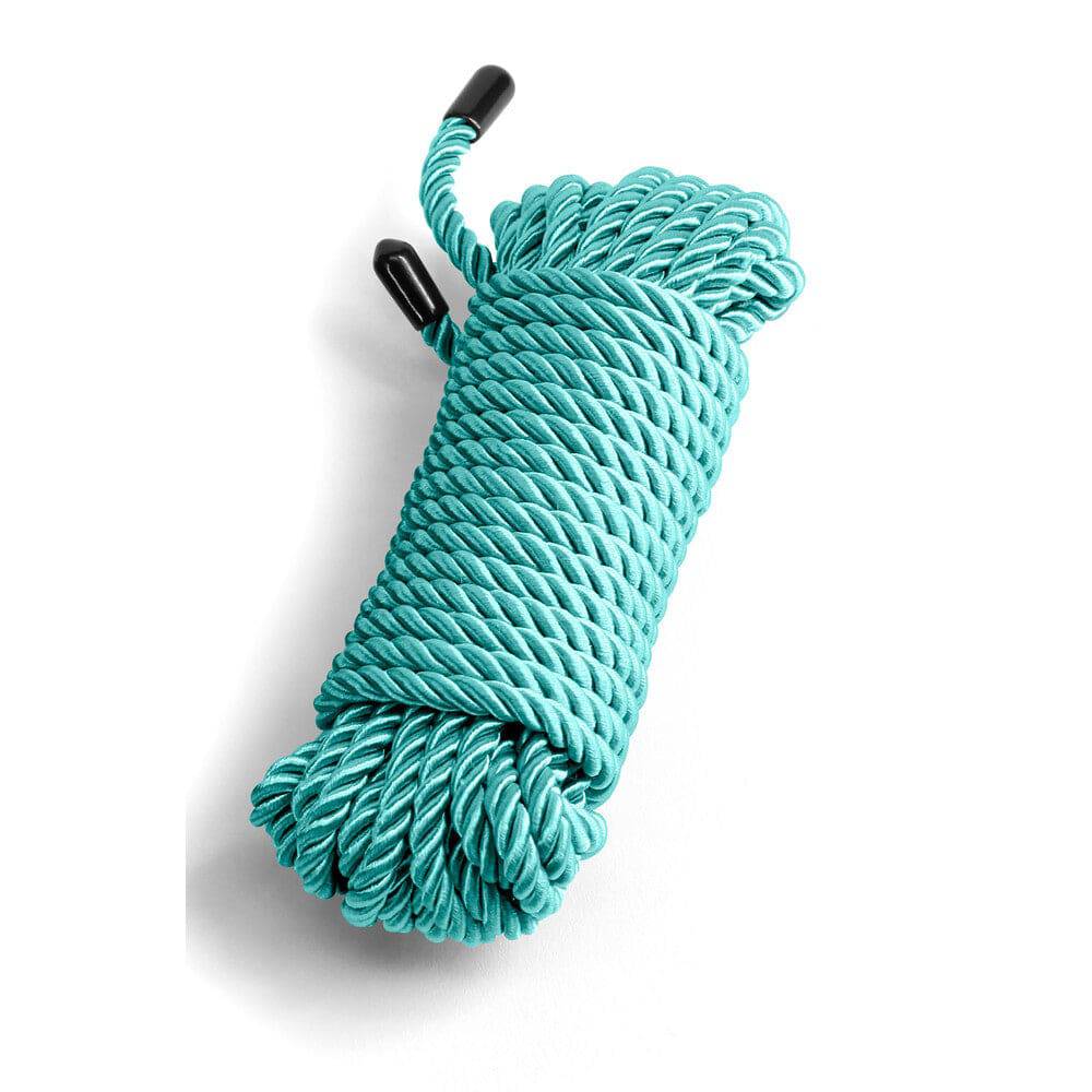 NS Novelties teal bound rope, 25FT length, featuring a smooth texture and sturdy design for versatile use.