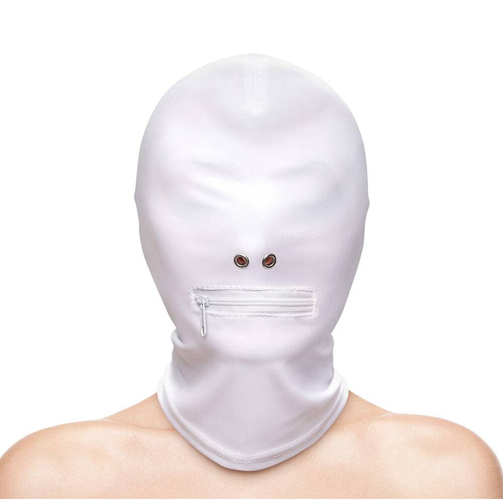 NS Novelties fetish and fashion face mask with zipper detail, showcasing a sleek design and unique style.