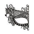 Black lace Ouch Queen mask by Shots Toys, featuring intricate patterns and elegant design for a seductive look.