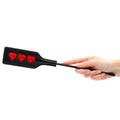 Black Ouch Small Heart Crop by Shots Toys, featuring a heart-shaped design and soft fabric for comfortable wear.
