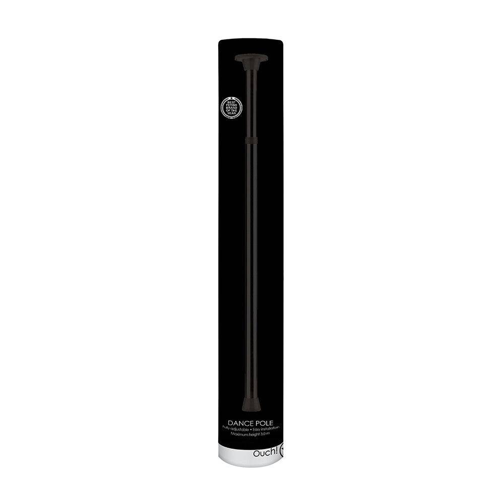 Ouch Svart dansstång by Shots Toys, a sleek black dance pole with a smooth finish and sturdy base.