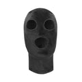 Black velvet bondage mask with eye and mouth openings by Shots Toys.