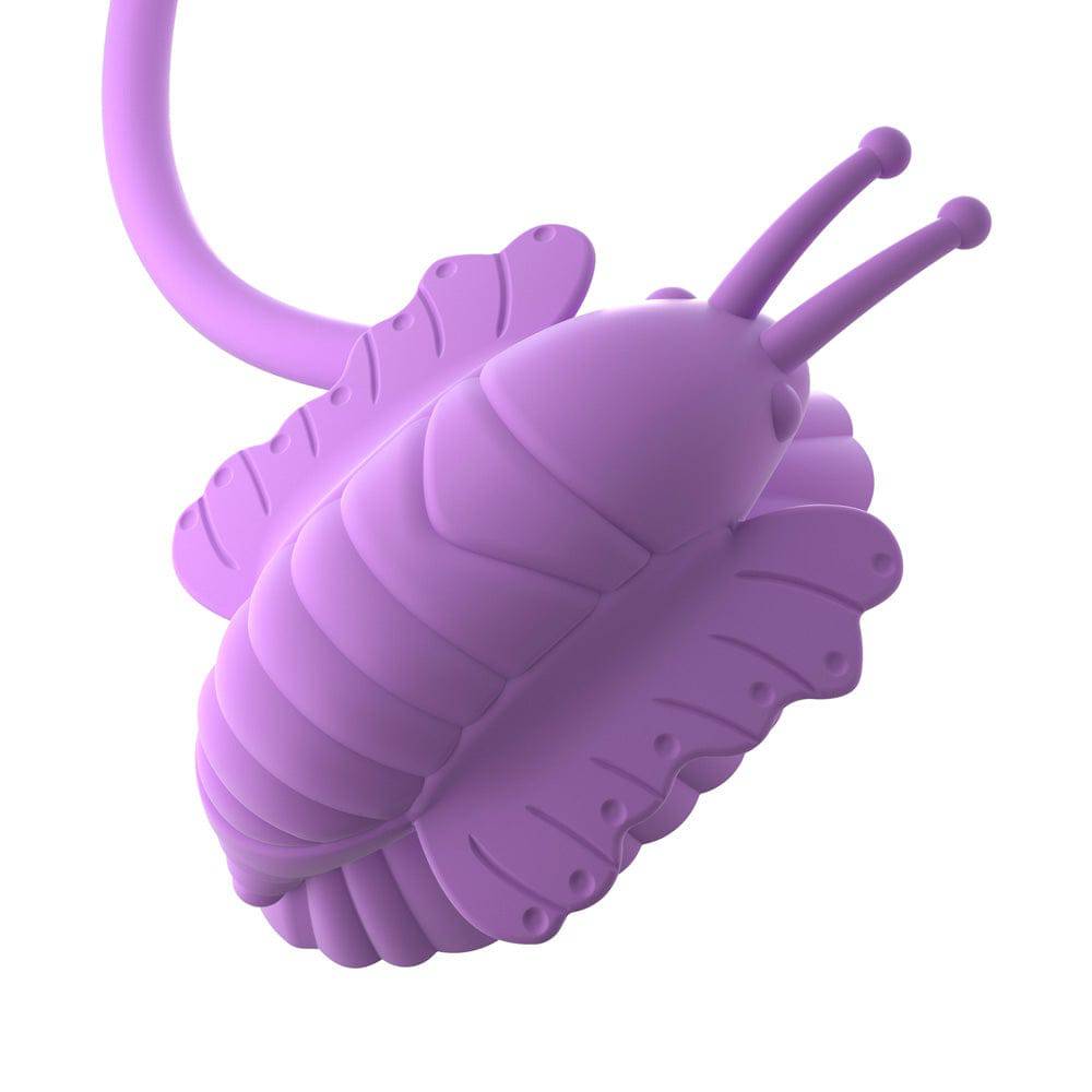 Pipedream Fantasi för henne Butterfly FluttHer, a detailed butterfly-shaped personal massager in vibrant colors.