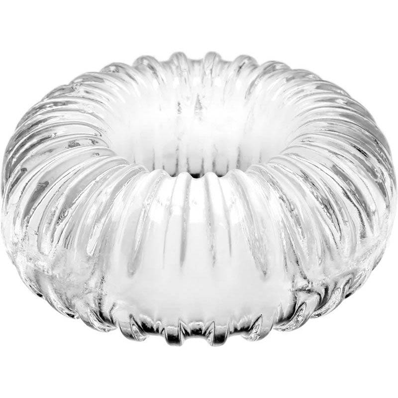 Perfect Fit Ribbad Ring Klar, transparent silicone ring with ribbed texture for enhanced pleasure and comfort.