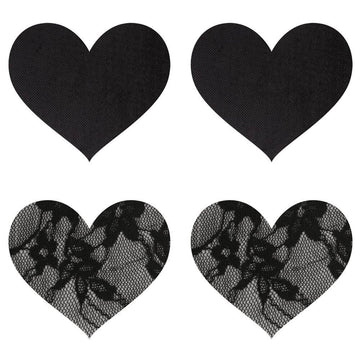 Satin and lace heart-shaped Peekaboos pasties in elegant design, featuring a playful peek-a-boo style.