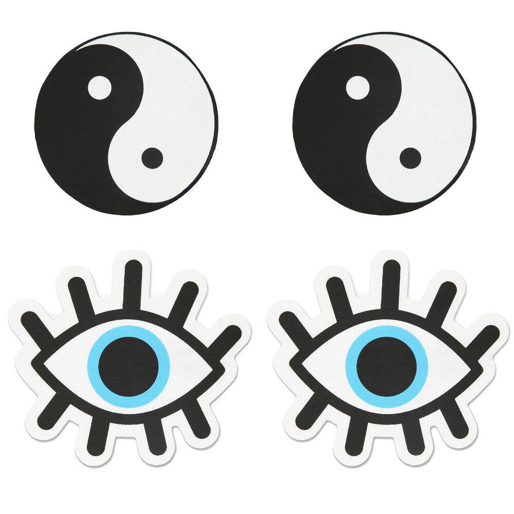 Yin and Yang Peekaboo Pasties by Peekaboos featuring a stylish, dual-tone design for a unique look.
