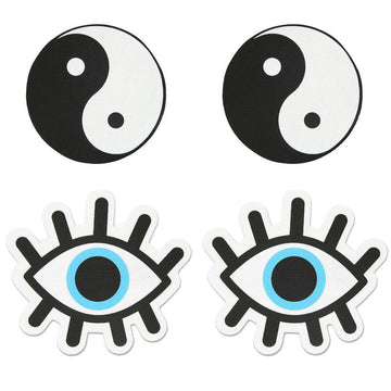 Yin and Yang Peekaboo Pasties by Peekaboos featuring a stylish, dual-tone design for a unique look.