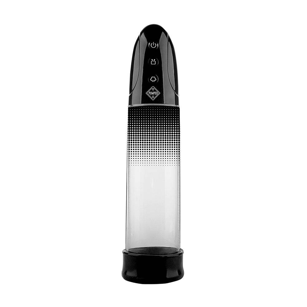 Shots Toys automatic rechargeable Luv Pump in black with sleek design and ergonomic grip for enhanced comfort.