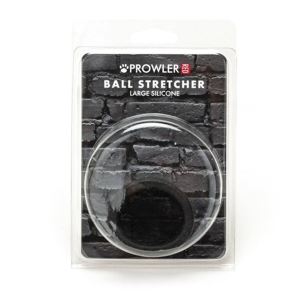 Prowler red large silicone ball stretcher with a smooth surface and flexible design for comfortable wear.