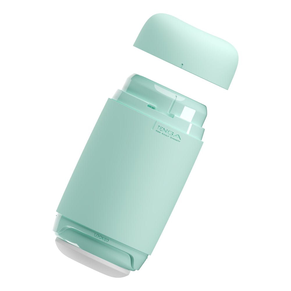 Tenga Puffy Mint Green Masturbator featuring a soft, textured exterior and ergonomic design for enhanced comfort.
