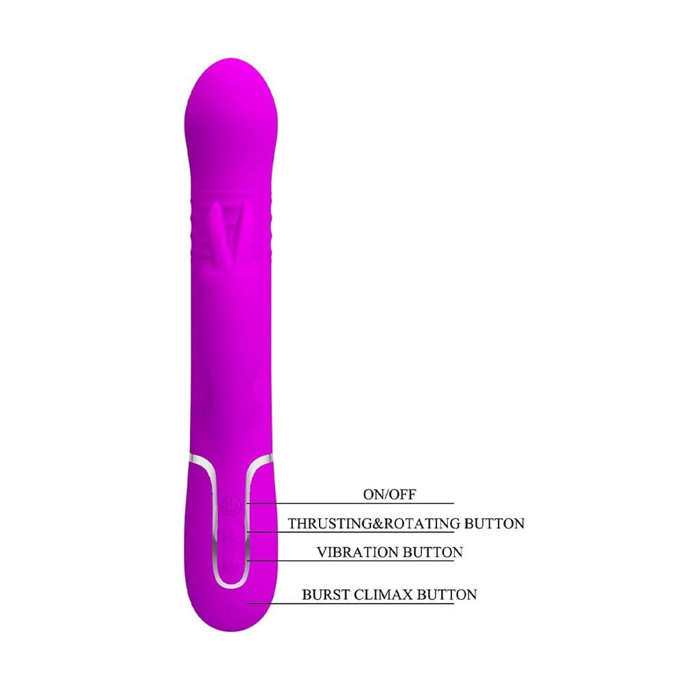 Pretty Love Coale rechargeable rabbit vibrator with dual stimulation design and soft silicone texture.