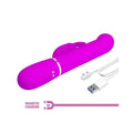 Pretty Love Coale rechargeable rabbit vibrator in vibrant purple with ergonomic design and textured body for enhanced pleasure.