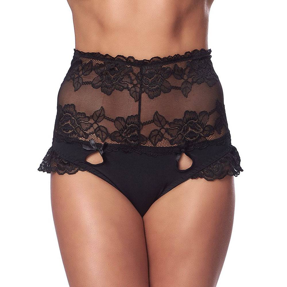 Rimba Perfect Fit black high-waisted panties displayed on a neutral background.