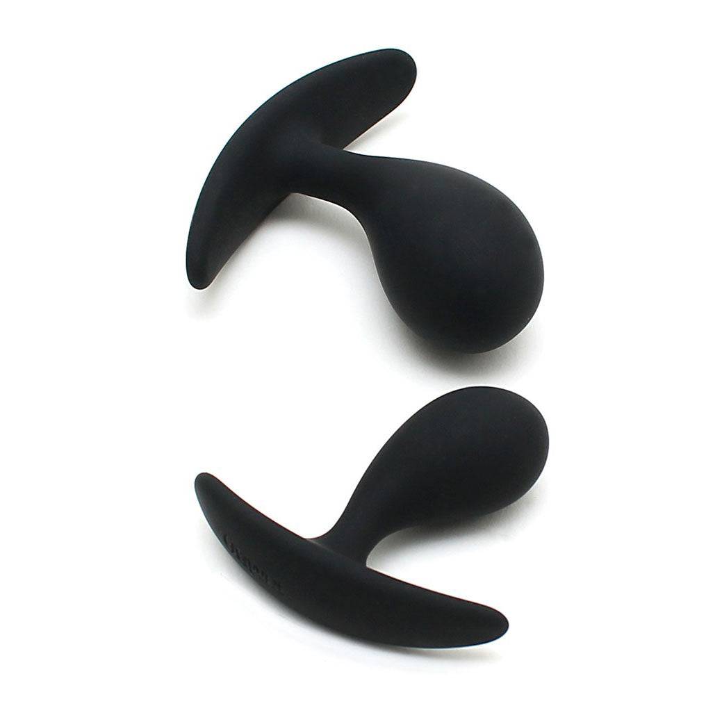 Copenhagen Black Duo Anal Plug Set by Rimba featuring two sleek, ergonomic plugs in a glossy black finish.