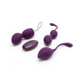 Rimba Rimini vibrating Kegel ball set with remote control, featuring two sleek, ergonomic balls in a stylish design.
