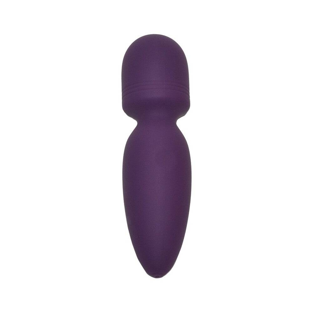 Rimba Valencia Mini Wand Vibrator in Lila, showcasing a compact design and textured surface for enhanced stimulation.