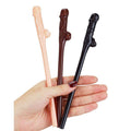 Lovetoy pack of 9 Willy straws in black, brown, and pink, showcasing fun designs for playful use.