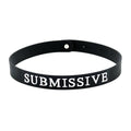 Rimba black silicone collar for submissive wear, featuring a sleek design and adjustable fit for comfort.