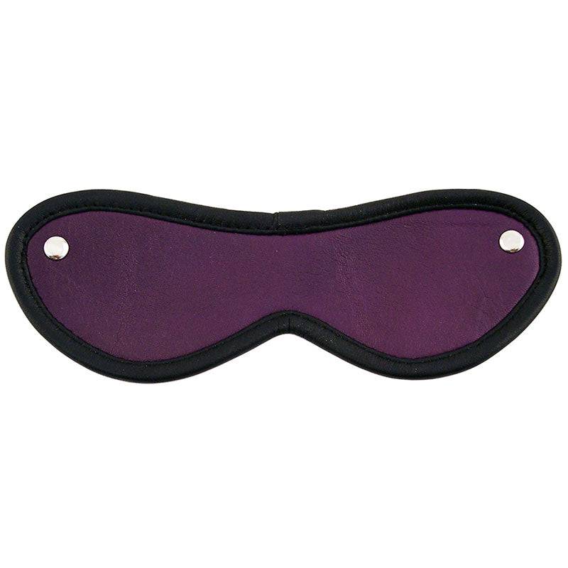 Rouge Garments purple eye mask with soft fabric, designed for comfort and relaxation during sleep or meditation.