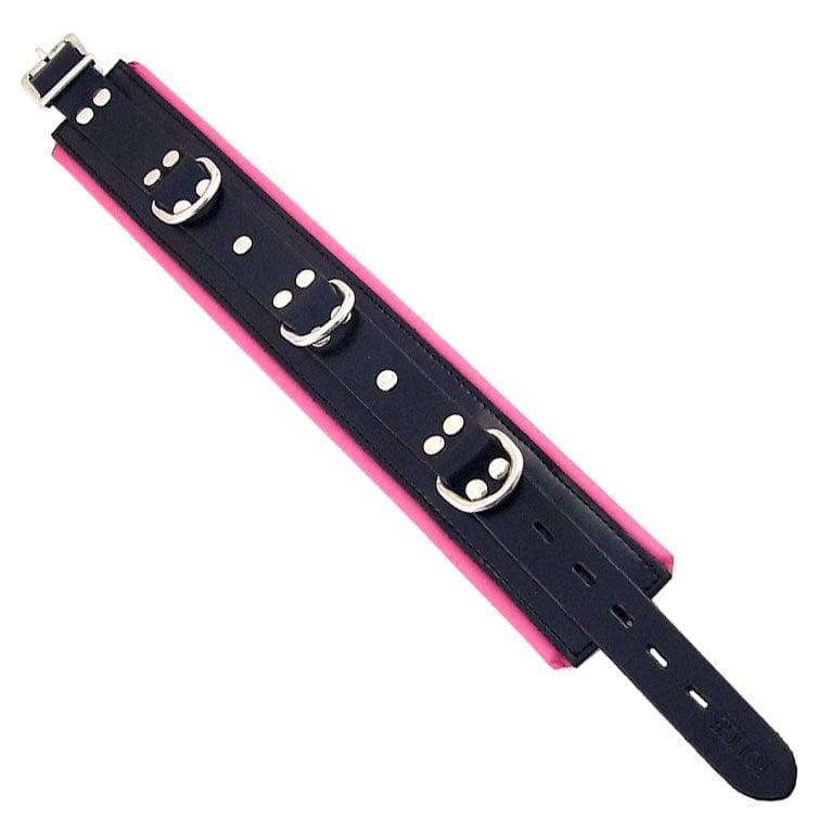 Rouge Garments padded collar in black and pink, featuring a stylish design ideal for warm layering.
