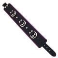 Rouge Garments padded collar in black and purple, showcasing a stylish design and soft fabric texture.