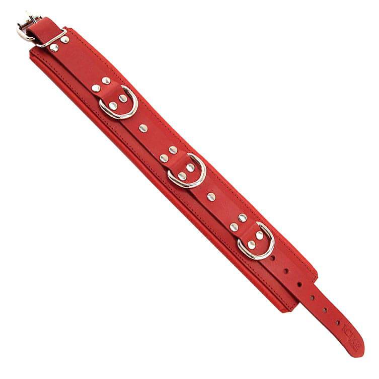 Rouge Garments red padded collar with a stylish design, perfect for adding warmth and flair to any outfit.