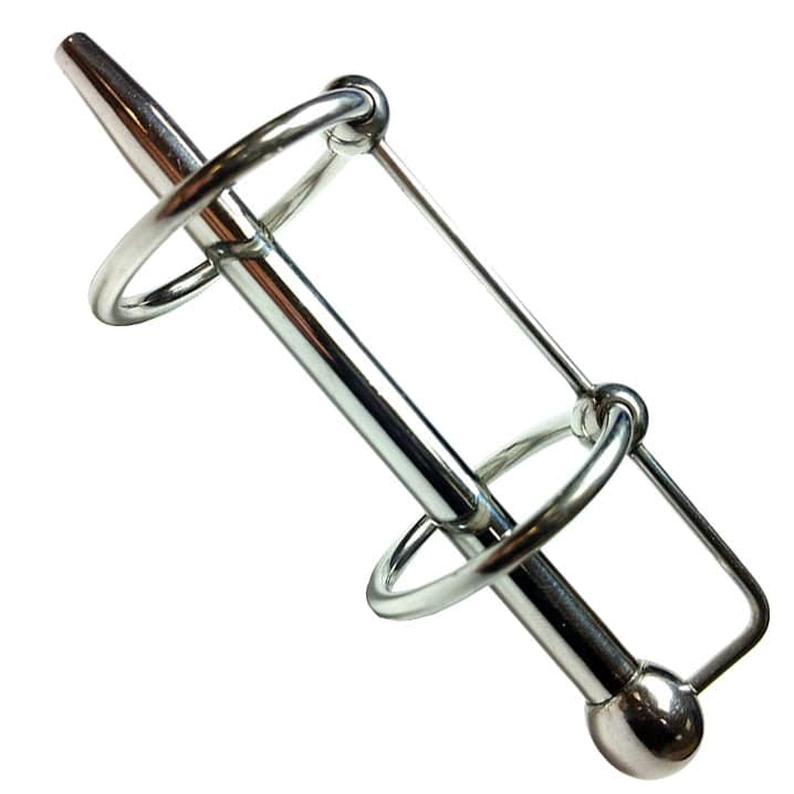 Rouge Garments stainless steel sperm stopper with double ring design, showcasing sleek and modern craftsmanship.