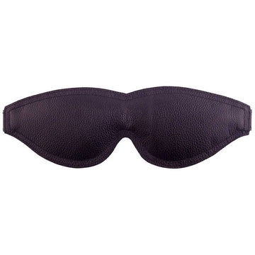 Rouge Garments black padded eye mask with soft fabric and adjustable straps for comfort and light blocking.