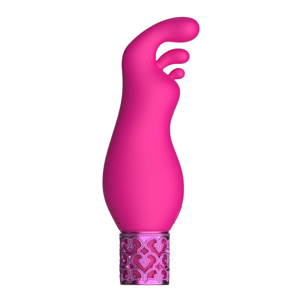 Pink rechargeable silicone bullet by Shots Toys, featuring a smooth design and compact size for discreet pleasure.