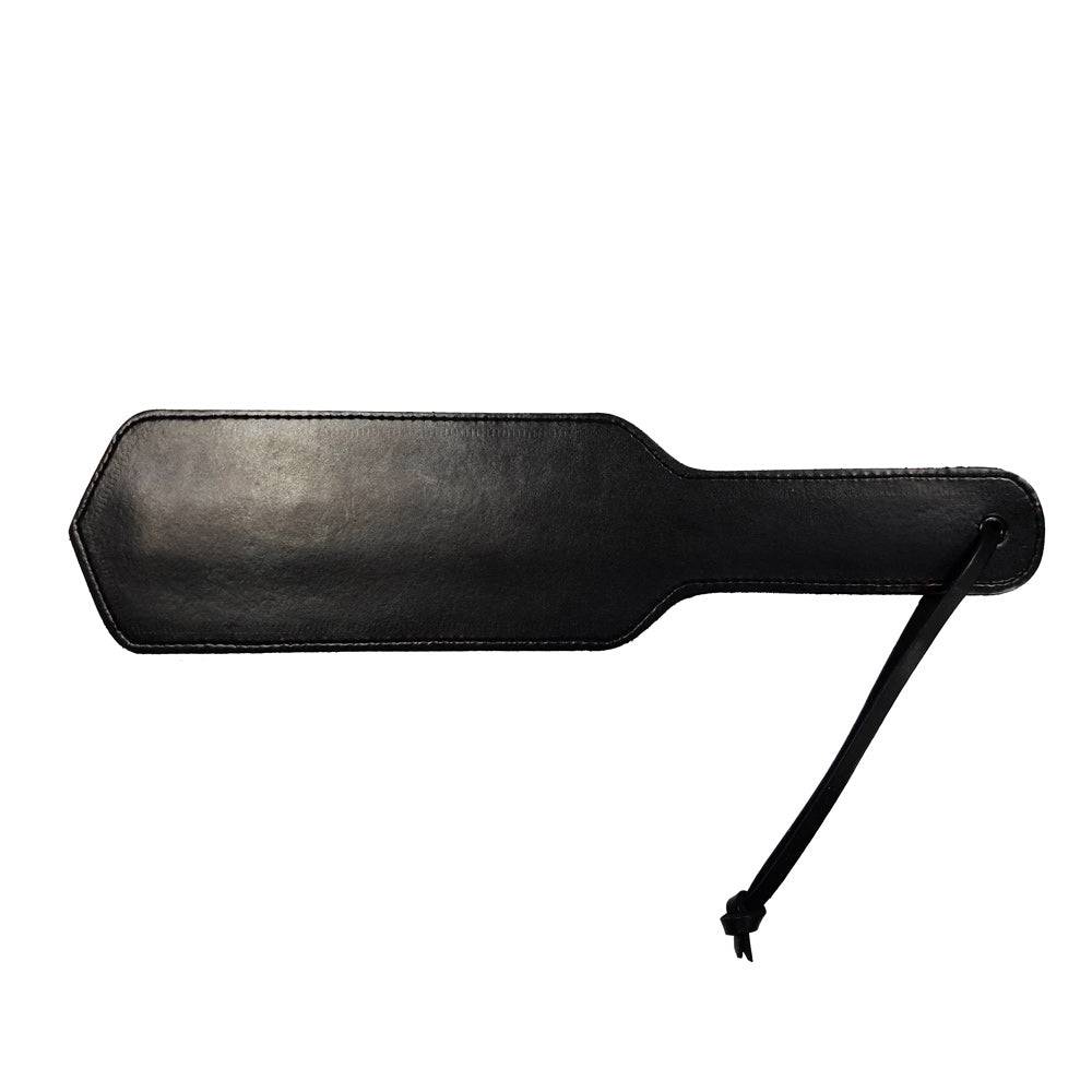 Rouge Garments black croc print paddle with textured surface and ergonomic handle for enhanced grip and control.