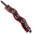 Rouge Garments padded black and red posture collar displayed on a neutral background, showcasing its ergonomic design.